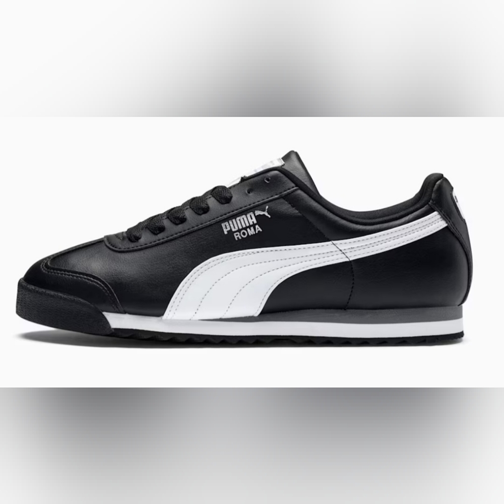 PUMA  Roma Basic Sneakers 354259-01 Size US 6.5 black-white-puma silver NWOT